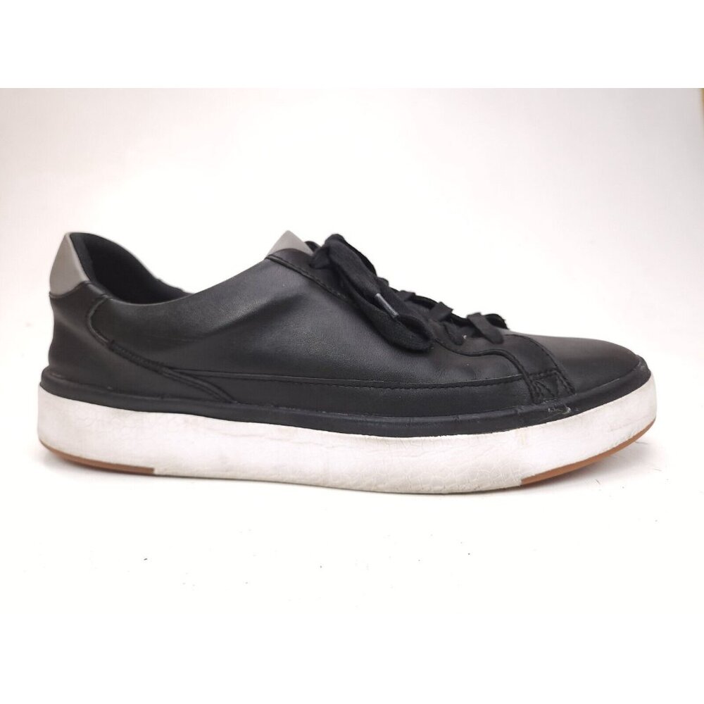 Kizik Vegas Black Leather Hands Free Sneaker Shoe Casual Womens 13 Men's 11.5